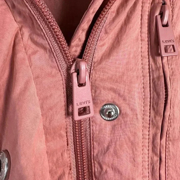 Levi's Longline Utility Rain Jacket Barbiecore Pink Medium - Picture 5 of 7